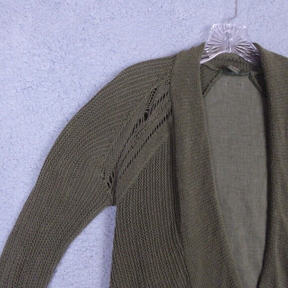 PRANA Cardigan Women's Small Olive Green Breathe Open Front Open Knit Outdoor - Picture 2 of 11